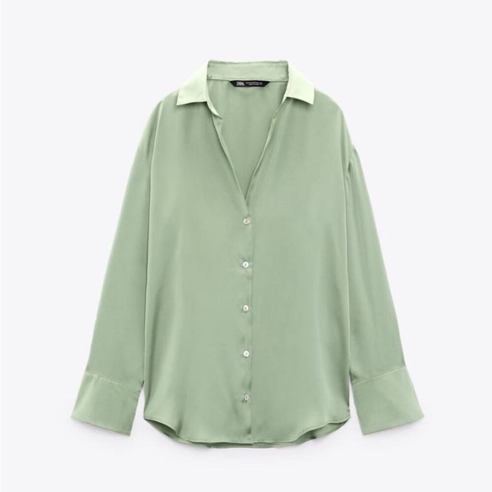 Zara Sage Green Blouse